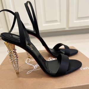 Christian Louboutin Lipstrass Queen 100 Satin Sandal